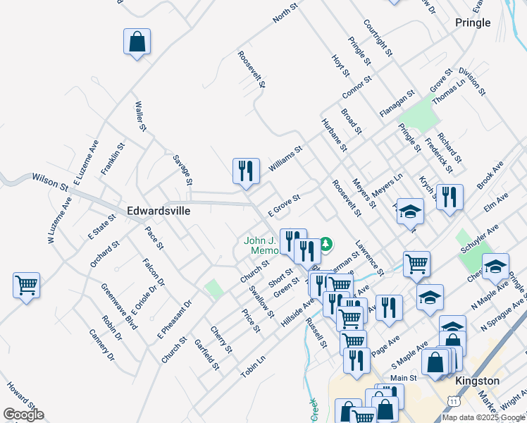 map of restaurants, bars, coffee shops, grocery stores, and more near 750 Main Street in Edwardsville