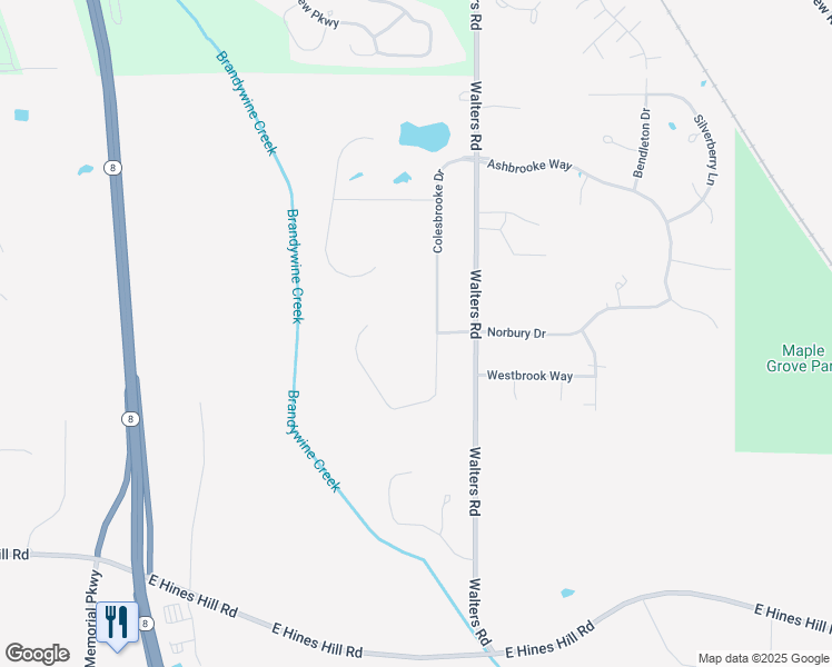 map of restaurants, bars, coffee shops, grocery stores, and more near 7136 Colesbrooke Drive in Hudson