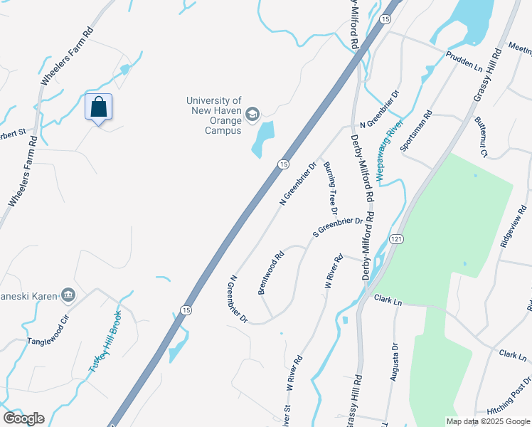 map of restaurants, bars, coffee shops, grocery stores, and more near 745 North Greenbrier Drive in Orange
