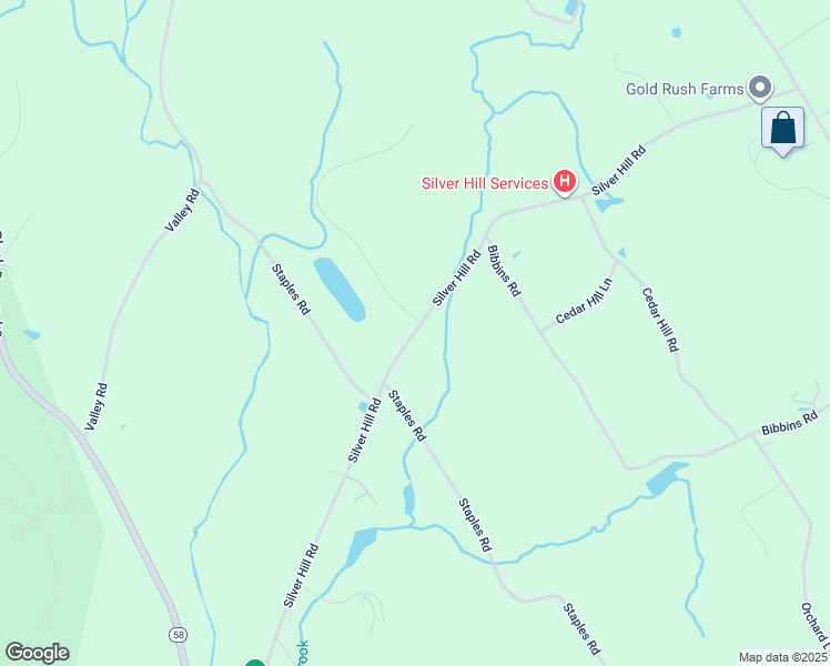 map of restaurants, bars, coffee shops, grocery stores, and more near 224 Silver Hill Road in Easton