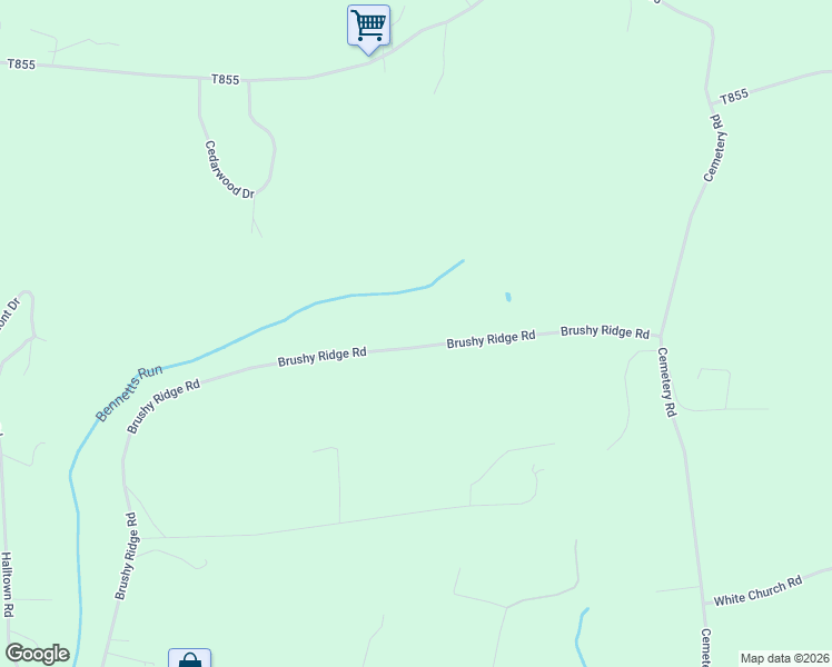 map of restaurants, bars, coffee shops, grocery stores, and more near Brushy Ridge Road in Montoursville
