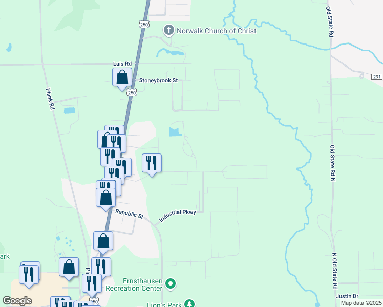 map of restaurants, bars, coffee shops, grocery stores, and more near 11 Bennett Lane in Norwalk