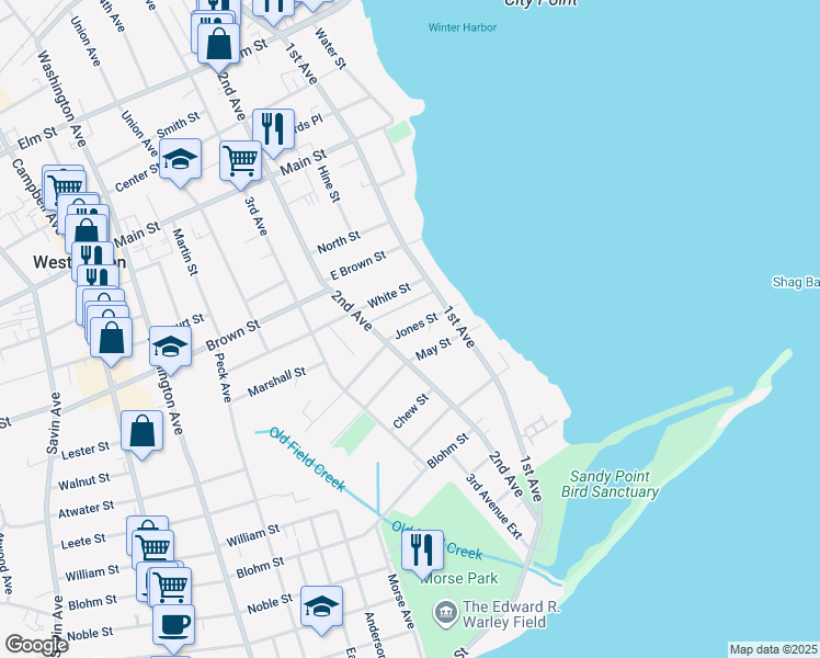 map of restaurants, bars, coffee shops, grocery stores, and more near 26 Bungalow Lane in West Haven