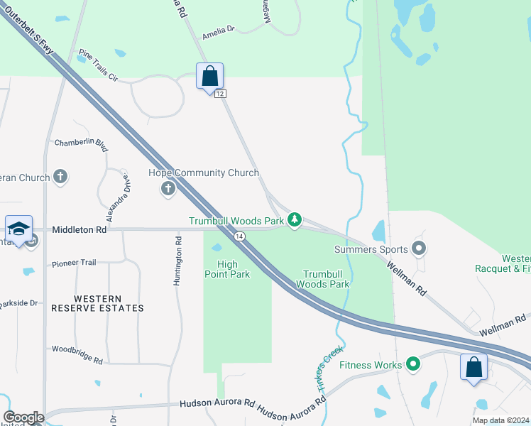 map of restaurants, bars, coffee shops, grocery stores, and more near 7730 Middleton Road Extension in Hudson