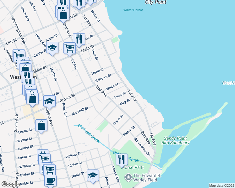 map of restaurants, bars, coffee shops, grocery stores, and more near 26 Bungalow Lane in West Haven