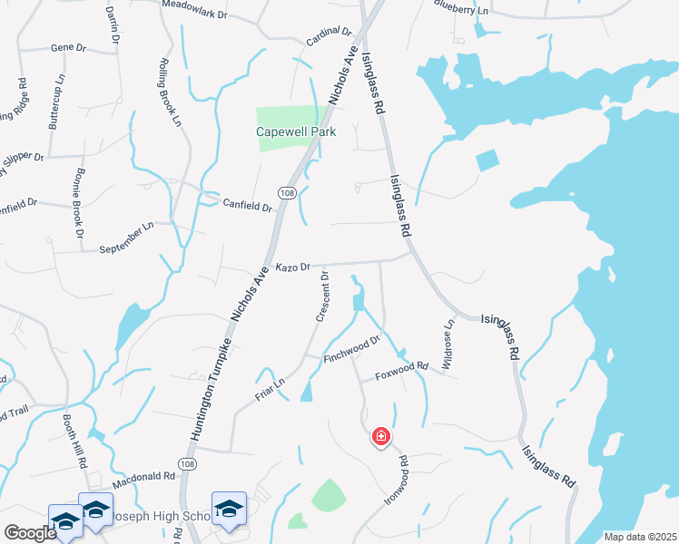 map of restaurants, bars, coffee shops, grocery stores, and more near 42 Kazo Drive in Shelton