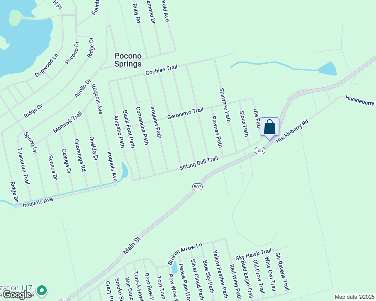 map of restaurants, bars, coffee shops, grocery stores, and more near 15 Mohican Path in Gouldsboro