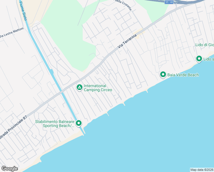 map of restaurants, bars, coffee shops, grocery stores, and more near 21 Traversa 16 Sinistra in Terracina