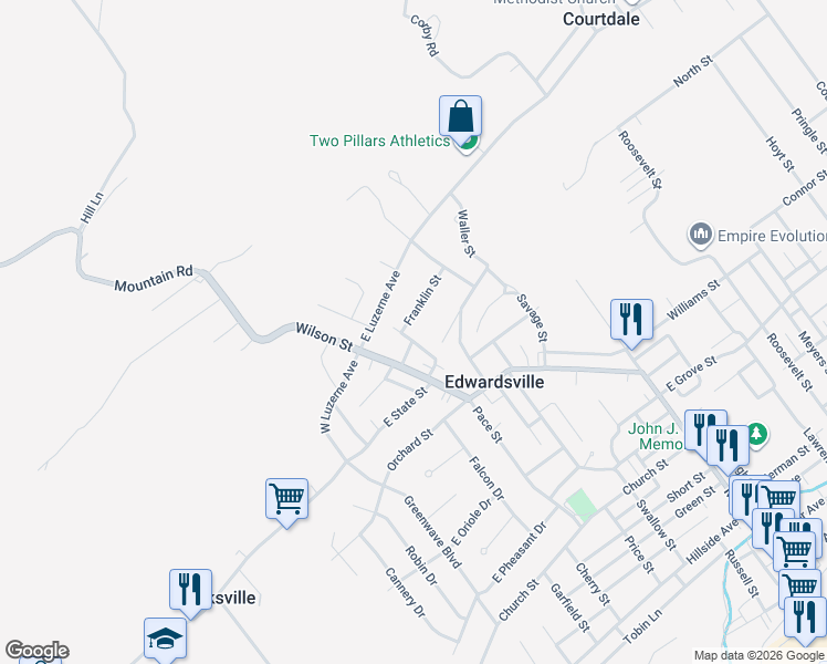 map of restaurants, bars, coffee shops, grocery stores, and more near 107 Thomas St in Kingston
