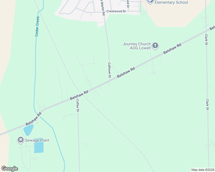 map of restaurants, bars, coffee shops, grocery stores, and more near 6003 Belshaw Road in Lowell