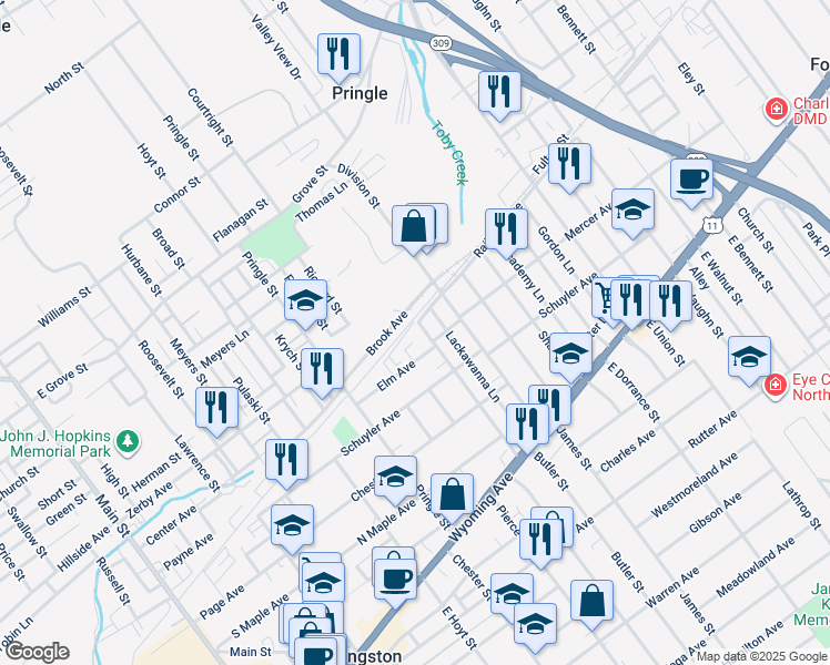 map of restaurants, bars, coffee shops, grocery stores, and more near 162 Price Street in Kingston