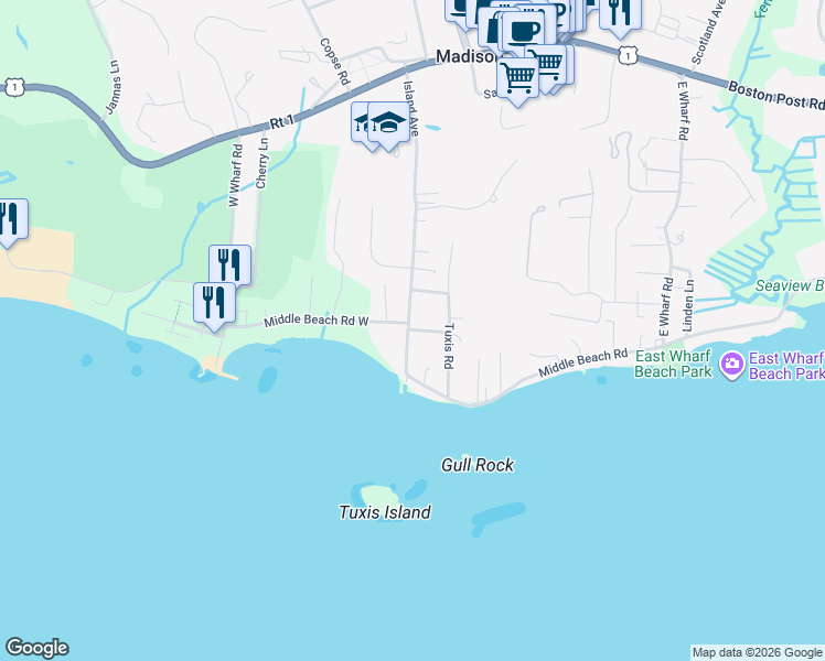 map of restaurants, bars, coffee shops, grocery stores, and more near 12 Prospect St in Madison