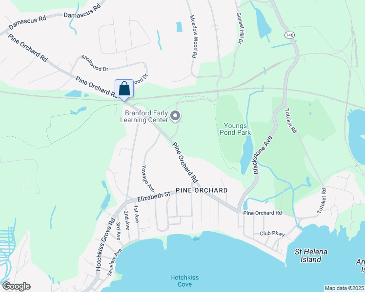 map of restaurants, bars, coffee shops, grocery stores, and more near 200 Pine Orchard Road in Branford