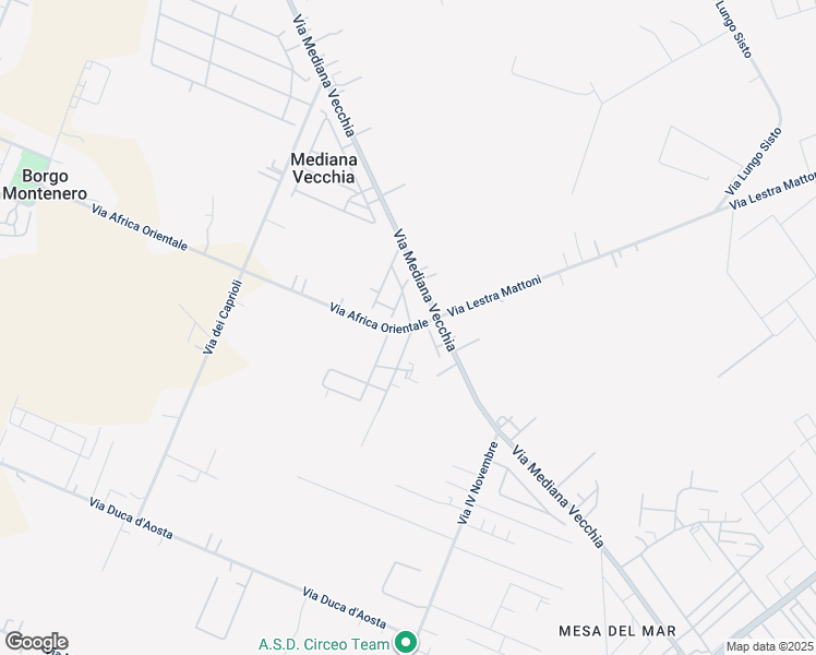 map of restaurants, bars, coffee shops, grocery stores, and more near 6 Via Africa Orientale in Mediana Vecchia