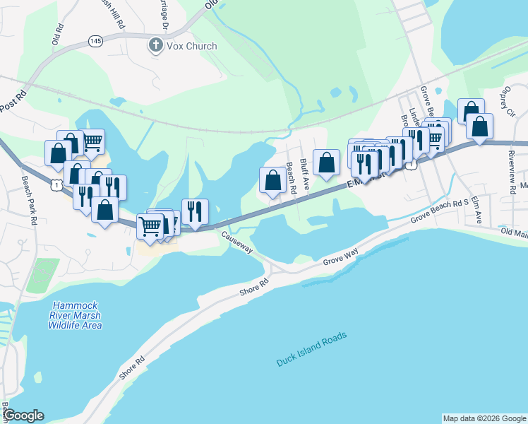 map of restaurants, bars, coffee shops, grocery stores, and more near 296 E Main St in Clinton