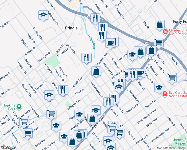 map of restaurants, bars, coffee shops, grocery stores, and more near 155 Division Street in Kingston
