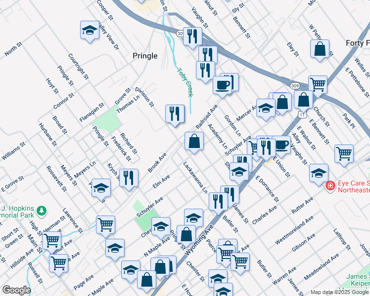 map of restaurants, bars, coffee shops, grocery stores, and more near 175-179 Division Street in Kingston