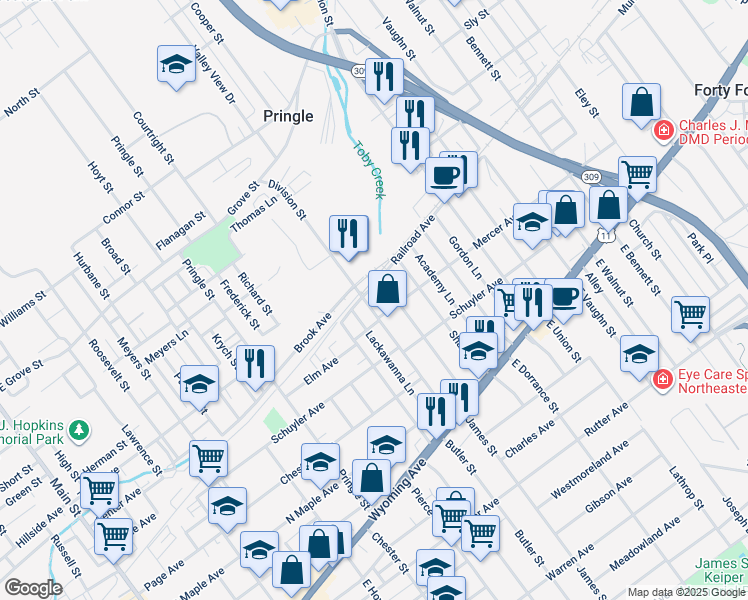 map of restaurants, bars, coffee shops, grocery stores, and more near 159 Division Street in Kingston