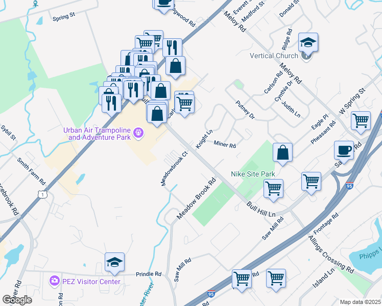 map of restaurants, bars, coffee shops, grocery stores, and more near 158 Bull Hill Lane in West Haven