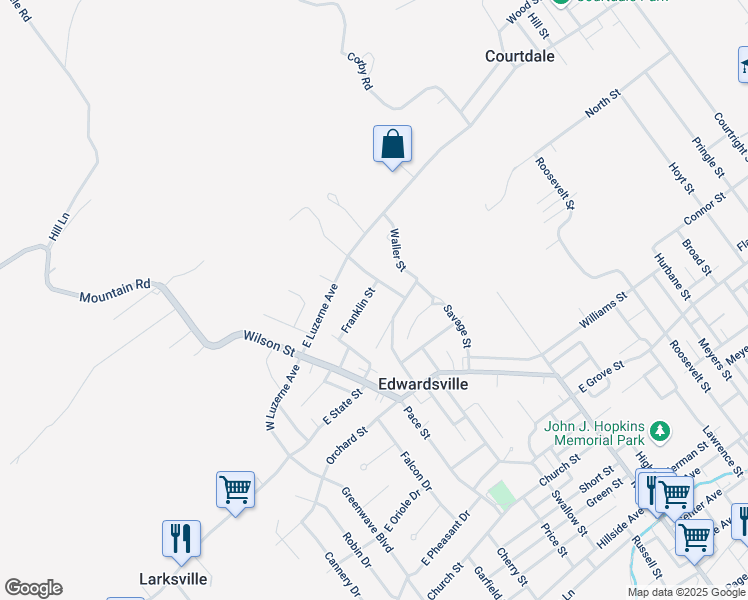 map of restaurants, bars, coffee shops, grocery stores, and more near 106 Washington St in Kingston