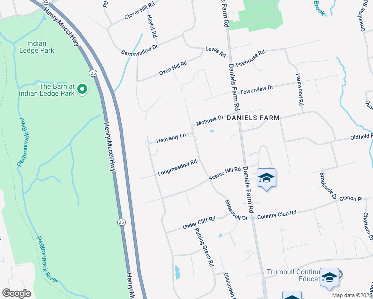 map of restaurants, bars, coffee shops, grocery stores, and more near 15 Heavenly Lane in Trumbull