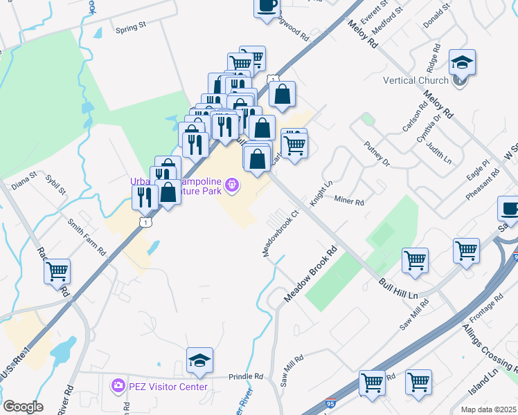 map of restaurants, bars, coffee shops, grocery stores, and more near 250 Bull Hill Lane in Orange