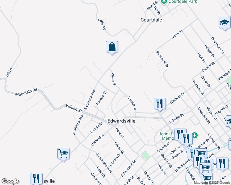 map of restaurants, bars, coffee shops, grocery stores, and more near 173 Arch Street in Kingston