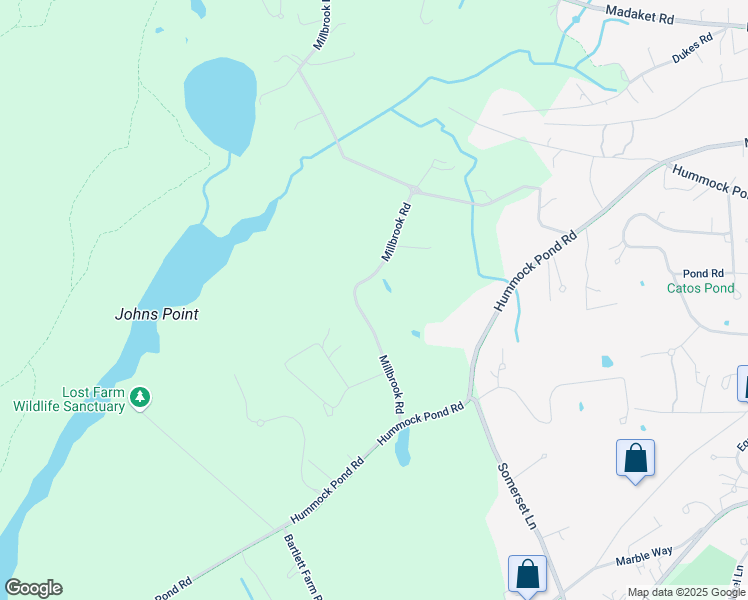 map of restaurants, bars, coffee shops, grocery stores, and more near 13 Millbrook Road in Nantucket