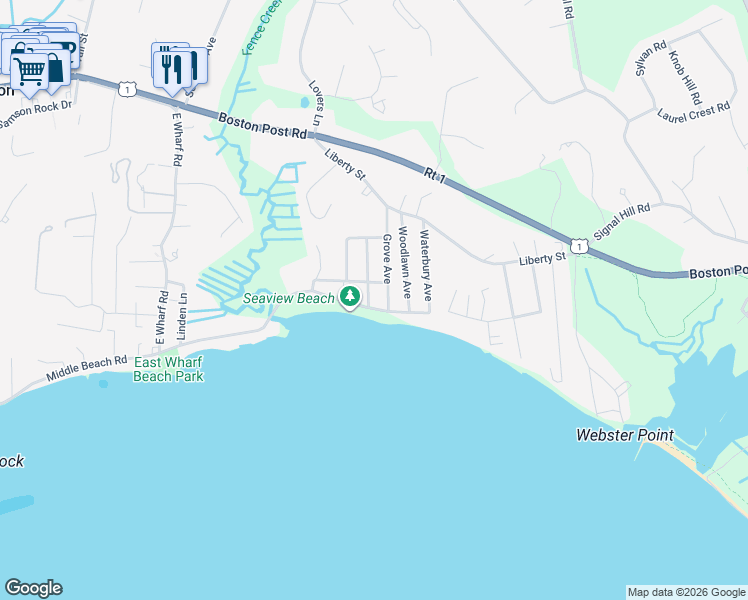 map of restaurants, bars, coffee shops, grocery stores, and more near 28 Willard Avenue in Madison