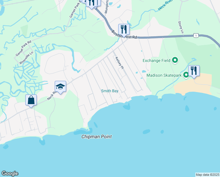 map of restaurants, bars, coffee shops, grocery stores, and more near 85 Harbor Avenue in Madison