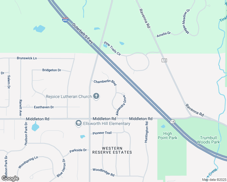 map of restaurants, bars, coffee shops, grocery stores, and more near 2922 Chamberlin Boulevard in Hudson