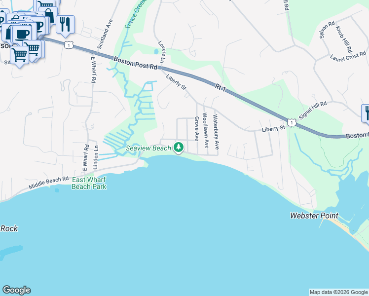 map of restaurants, bars, coffee shops, grocery stores, and more near 28 Willard Avenue in Madison