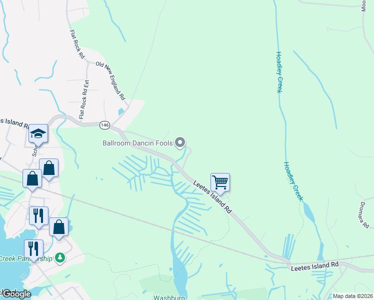 map of restaurants, bars, coffee shops, grocery stores, and more near 55 Sawmill Road in Branford