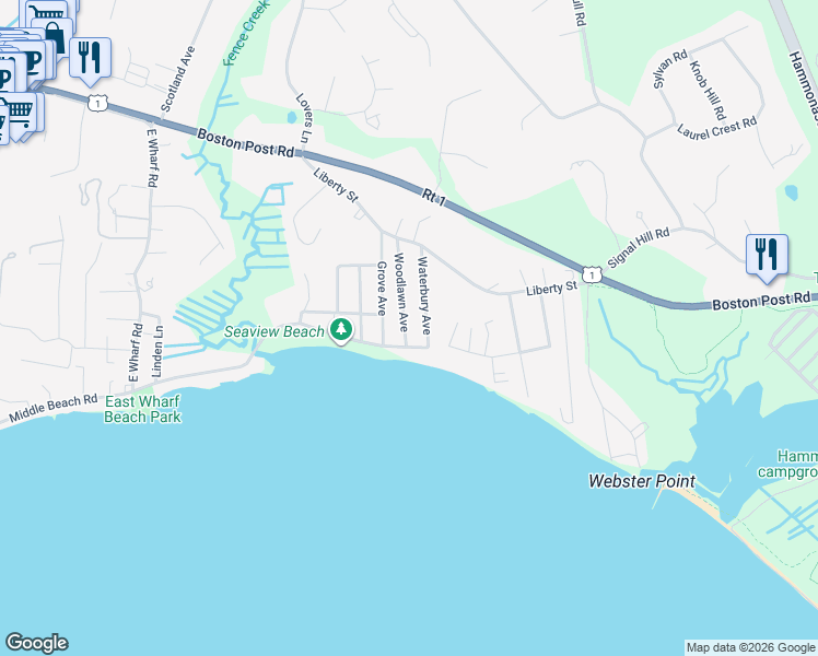 map of restaurants, bars, coffee shops, grocery stores, and more near 39 Woodlawn Avenue in Madison