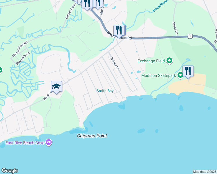 map of restaurants, bars, coffee shops, grocery stores, and more near 85 Harbor Avenue in Madison