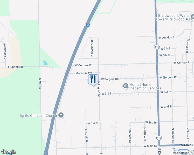 map of restaurants, bars, coffee shops, grocery stores, and more near 931 West Bergera Road in Braidwood
