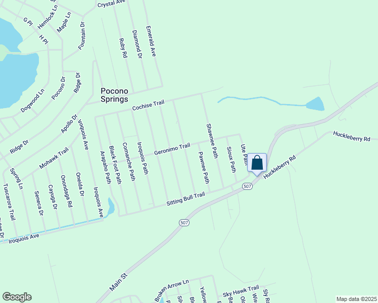 map of restaurants, bars, coffee shops, grocery stores, and more near 32 Navaho Path in Wayne
