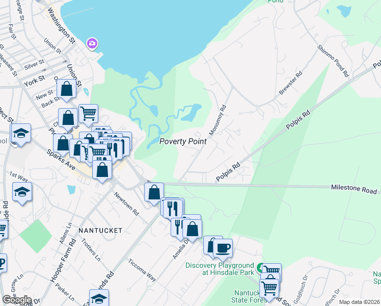 map of restaurants, bars, coffee shops, grocery stores, and more near 8 Monomoy Road in Nantucket