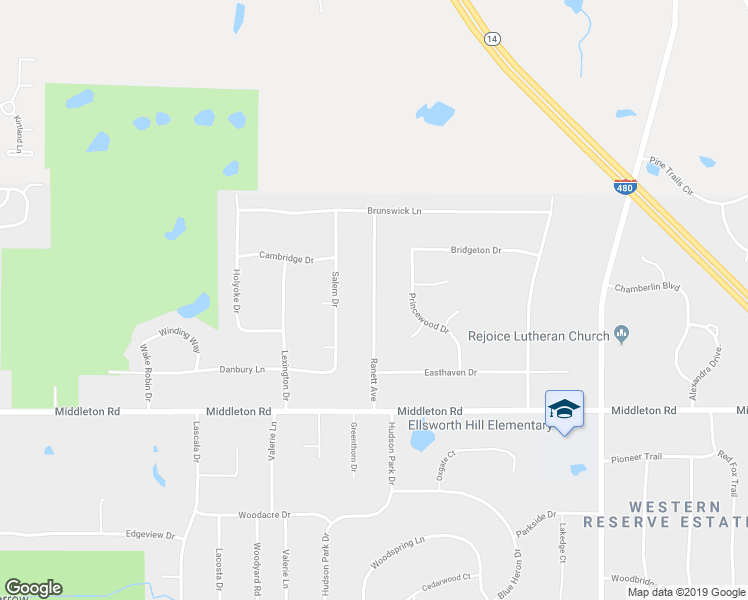 map of restaurants, bars, coffee shops, grocery stores, and more near Ranett Avenue in Hudson