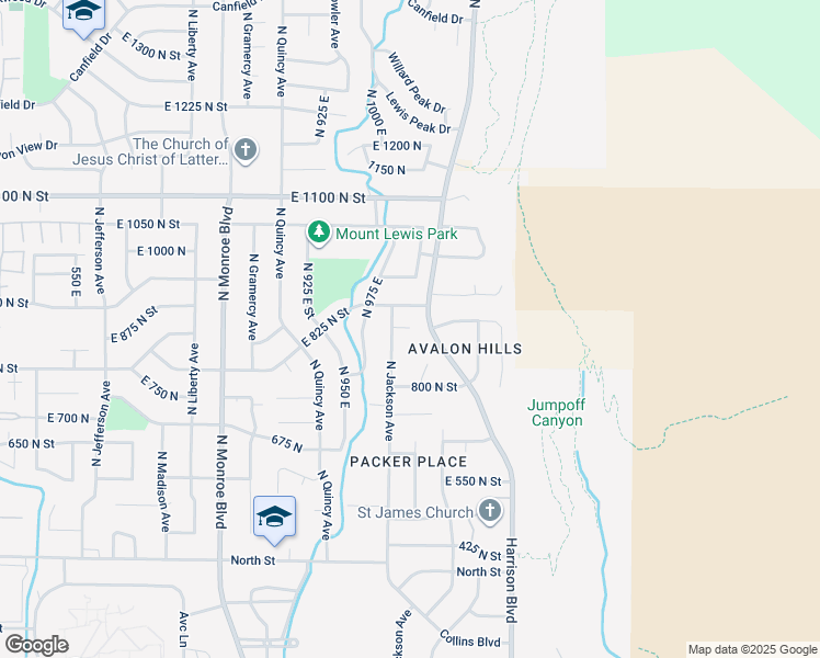 map of restaurants, bars, coffee shops, grocery stores, and more near 1004 East 900 North in Ogden
