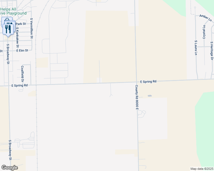 map of restaurants, bars, coffee shops, grocery stores, and more near 7783 East Spring Road in Coal City