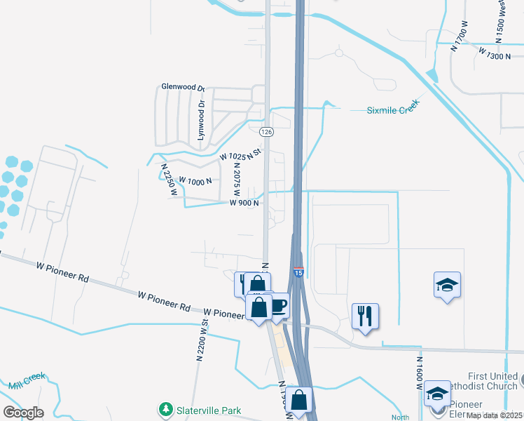 map of restaurants, bars, coffee shops, grocery stores, and more near West 900 North in Farr West