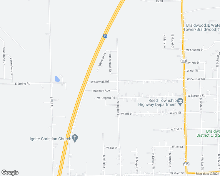 map of restaurants, bars, coffee shops, grocery stores, and more near 926 Madison Avenue in Braidwood