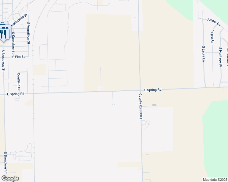 map of restaurants, bars, coffee shops, grocery stores, and more near 7783 East Spring Road in Coal City