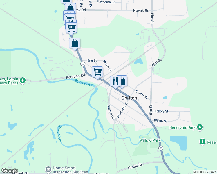 map of restaurants, bars, coffee shops, grocery stores, and more near 891 Main Street in Grafton