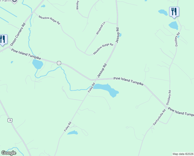 map of restaurants, bars, coffee shops, grocery stores, and more near 1 Jessup Road in Warwick