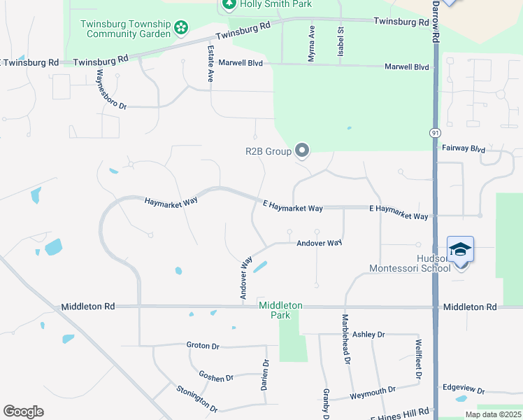 map of restaurants, bars, coffee shops, grocery stores, and more near 1706 East Haymarket Way in Hudson
