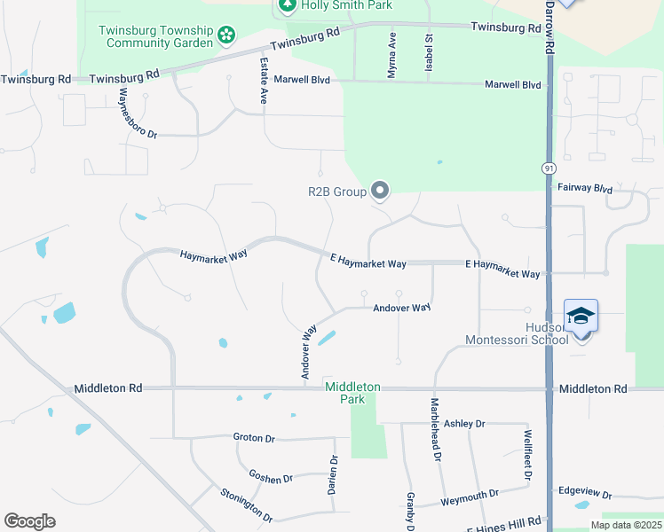map of restaurants, bars, coffee shops, grocery stores, and more near 1706 East Haymarket Way in Hudson