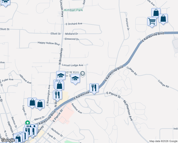 map of restaurants, bars, coffee shops, grocery stores, and more near 327 North Avenue in Council Bluffs