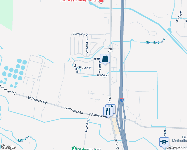 map of restaurants, bars, coffee shops, grocery stores, and more near West 900 North in Farr West